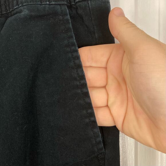 NWOT ZANEROBE Pants 30”Sureshot”Jogger Drop-Crotch-Panel Logo Black StrtchCotton - Picture 7 of 12